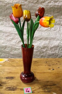 Turned coloured flowers