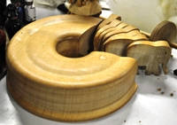 Turned toy cake slices