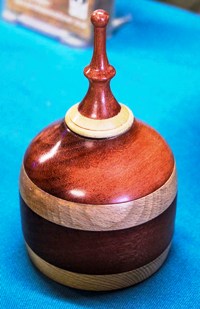 Two timber turned wooden box