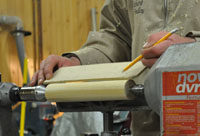 Turning a table lamp