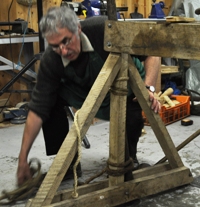 Pole lathe hazel poles