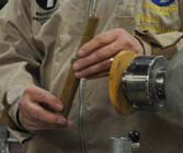 Turned wooden drill post