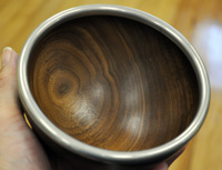 Bowl with pewter rim