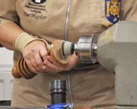 Sanding on the lathe