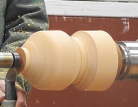 Turning a larch sphere