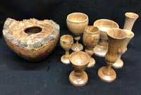 Handmade wooden goblets