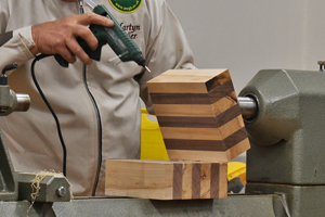 Glued blocks for making a square bowl