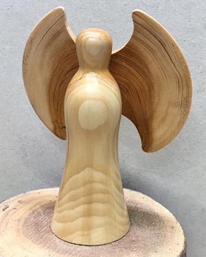 Turned wooden angel