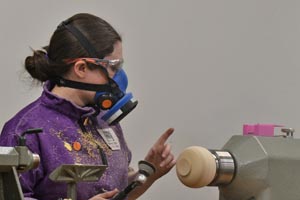 Sanding the bowl