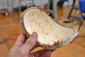Silver birch log bowl