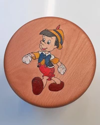 Pyrographed child's stool