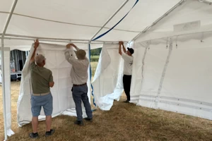 Erecting the marquee