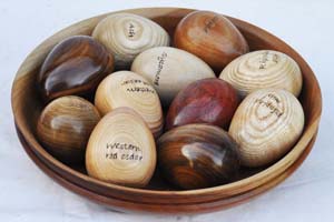 Wooden eggs