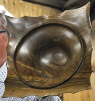 Winged walnut bowl