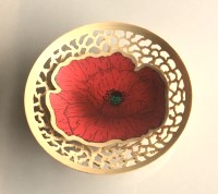 Turned and pierced wooden poppy bowl