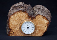 Burr lime mantel clock
