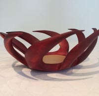 Coloured sculpted bowl