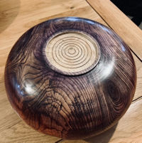 Stained wooden bowl