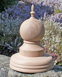Summerhouse finial - ball and spike, cedar